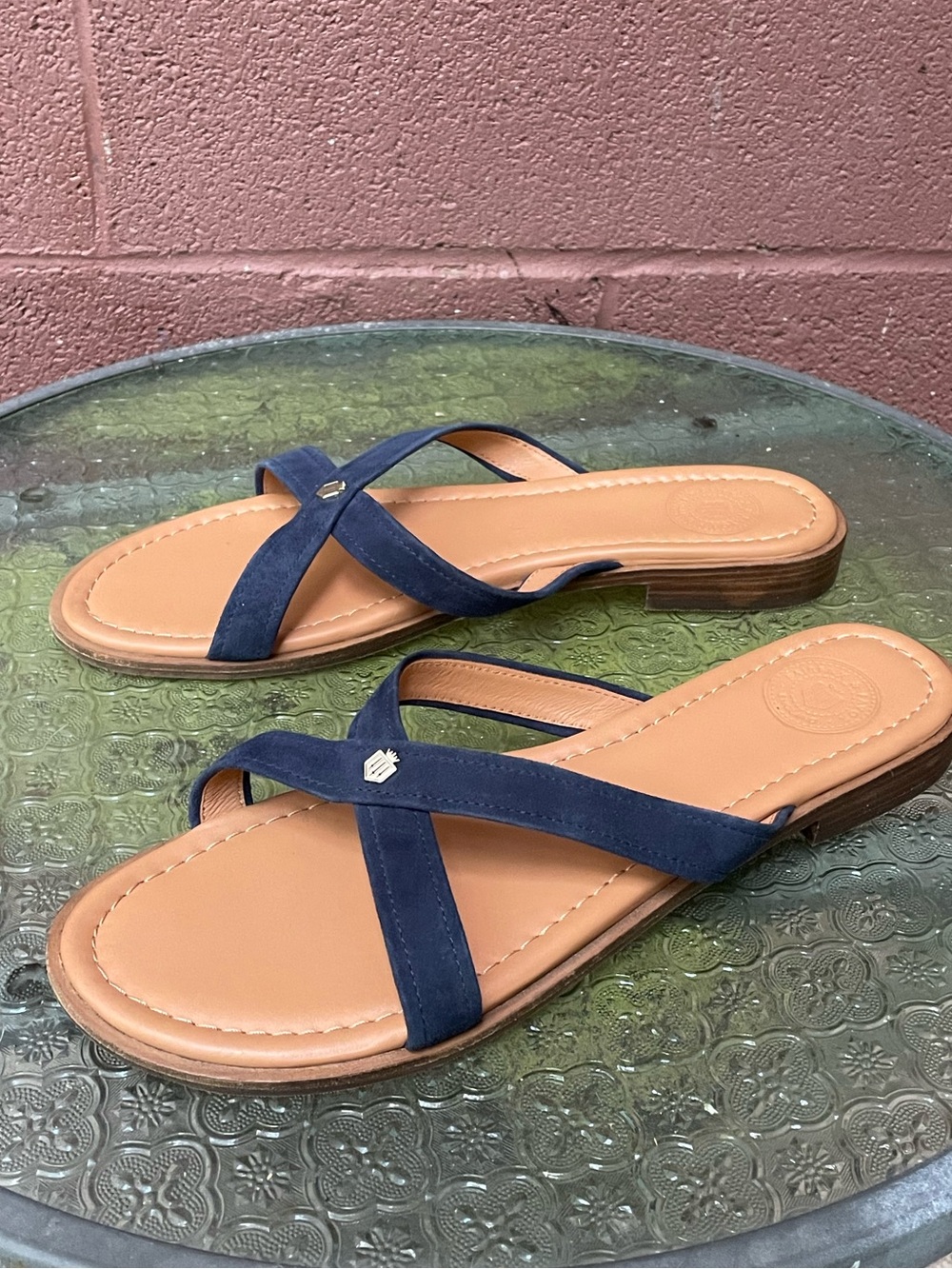 Fairfax & Favor Holkum Navy Sandals Size 42 (10) US